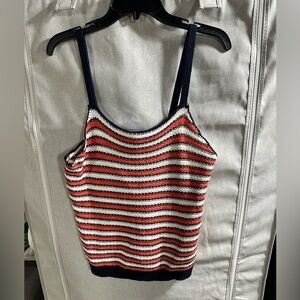 NWT It's Our Time Striped Womens Large Sweater Tank Top‎ Striped Sweater Knit